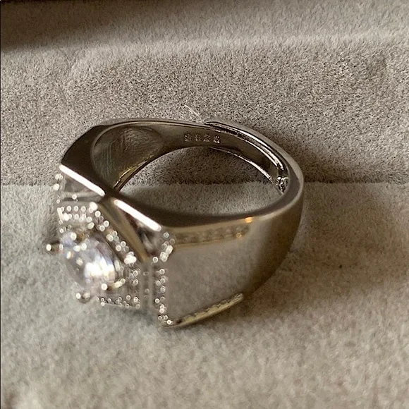 S925 White Moissanite Ring for Men